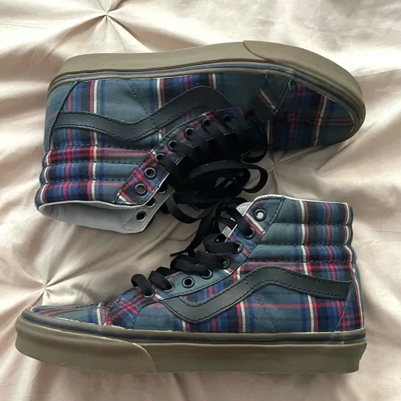 Vans Tartan Gum Checkered Sk8-HI Skater Shoes Sneakers 8 - Picture 5 of 10